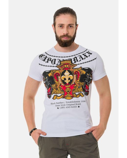 Cipo & Baxx T-shirt in White für Herren