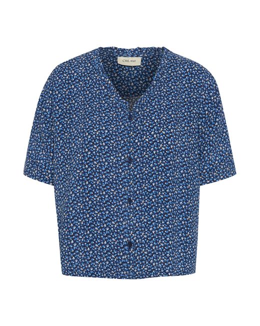 Cream Blue Bluse 'Tiah'