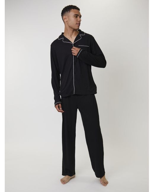 Loungeable Pyjama Lang in Black für Herren