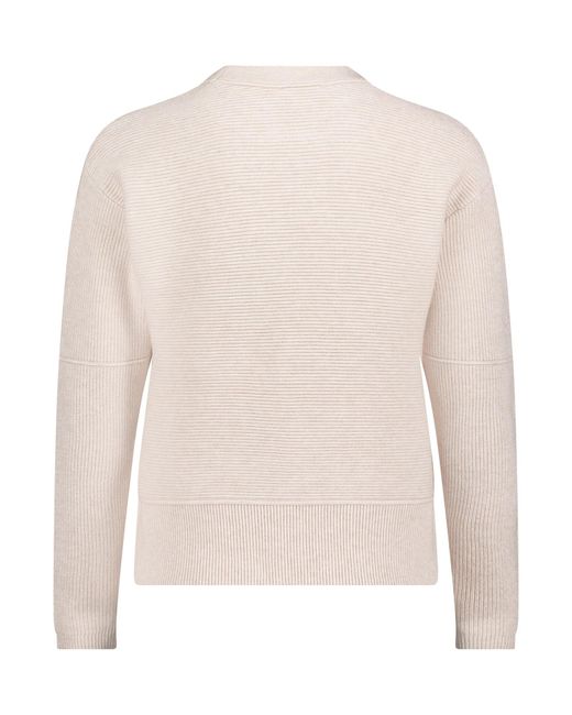 Betty Barclay White Strickpullover Mit Rippenstruktur