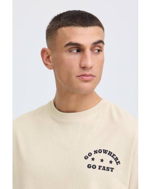 Solid Rundhalsshirt Sdustance in Natural für Herren