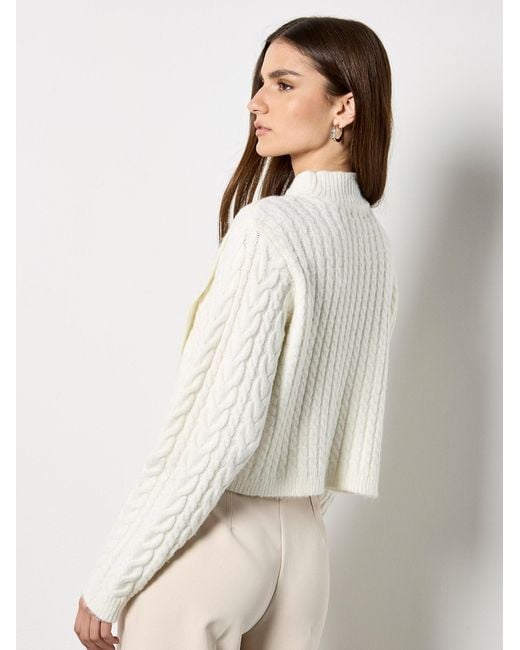 Apricot Natural Cable Knit Wrap Jumper