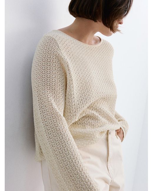 Mango White Pullover Maria