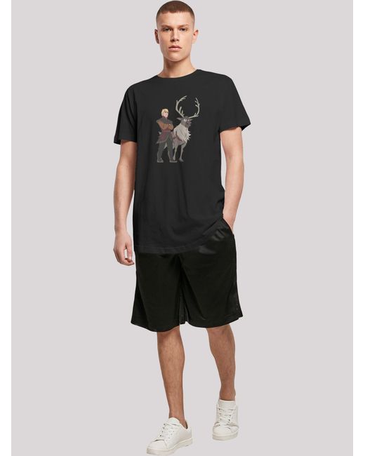 F4NT4STIC T-Shirt Disney Frozen 2 Sven And Kristoff in Black für Herren