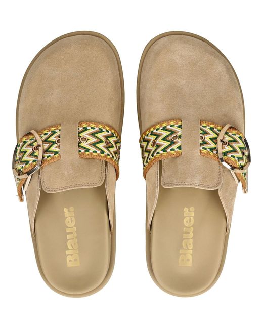 Blauer Multicolor Pantolette