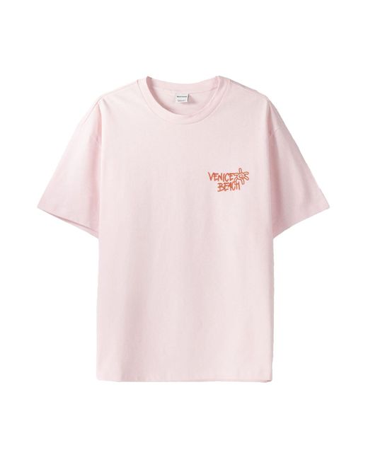 Bershka T-shirt in Pink für Herren