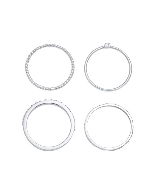 Elli Jewelry Metallic Ring Set Kristall
