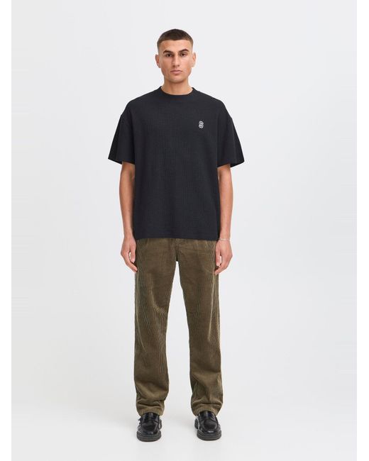 Solid Rundhalsshirt Sdraul in Black für Herren