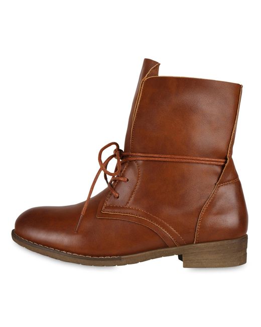 VAN HILL Brown Schnürstiefelette 'Amara'