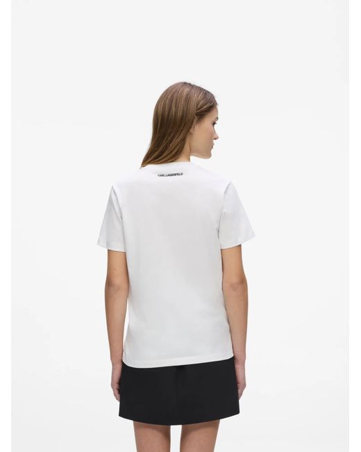Karl Lagerfeld White T-Shirt Ikon Choupette