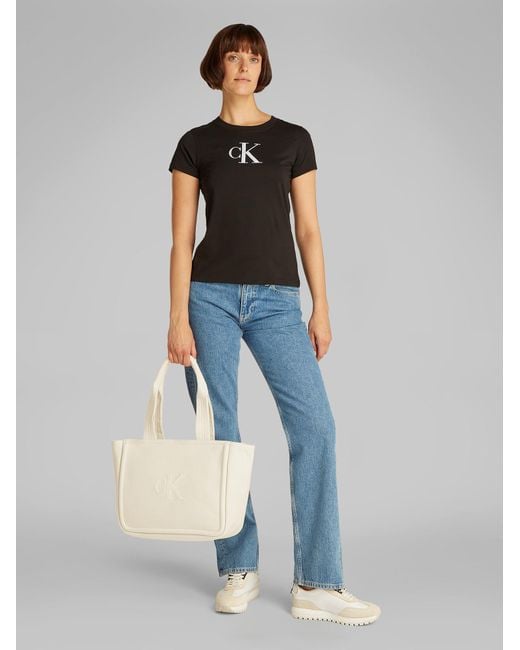 Calvin Klein White Shopper