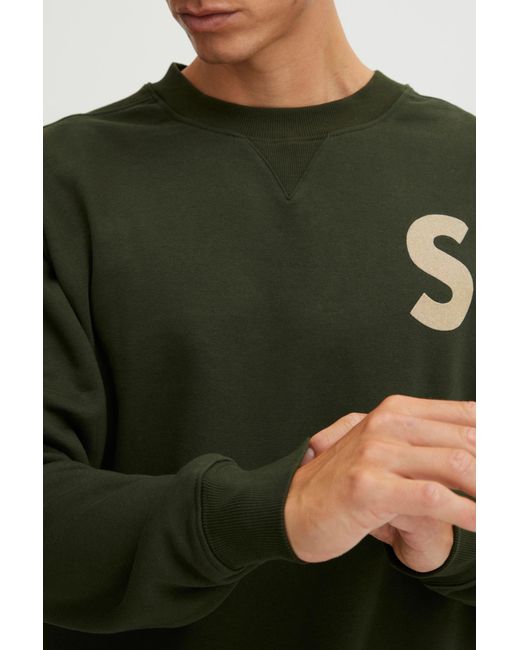Solid Sweatshirt in Green für Herren