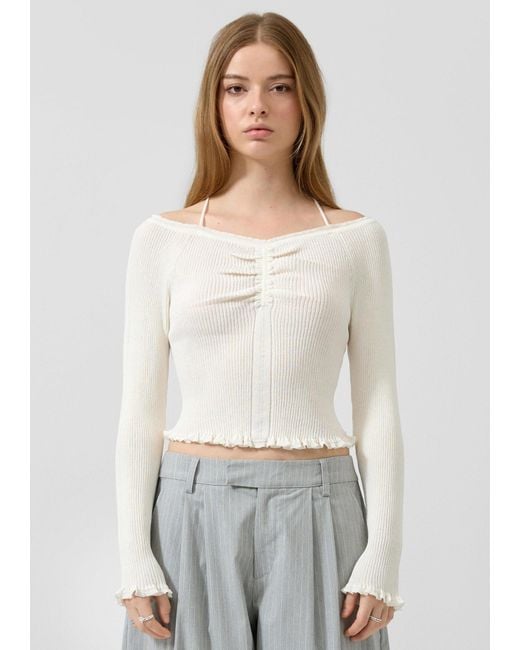 QS White Strickpullover