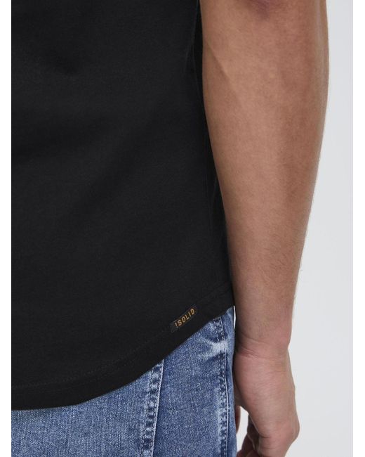 Solid Rundhalsshirt Sdjulisto in Black für Herren