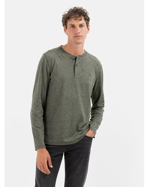 Camel Active Langarm Henleyshirt Aus Nachhaltigen Baumwollmix in Green für Herren