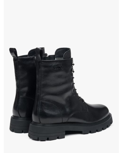 ESTRO Black Schnürstiefelette 4366-7