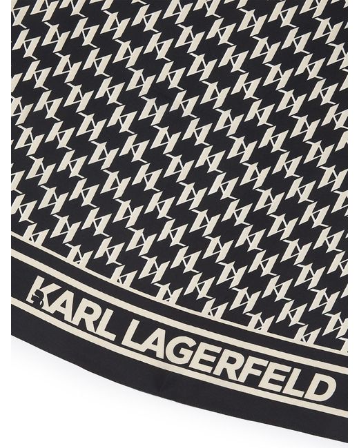 Karl Lagerfeld Black Monogram Seidenschal