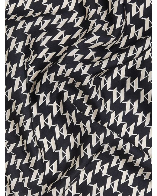 Karl Lagerfeld Black Monogram Seidenschal