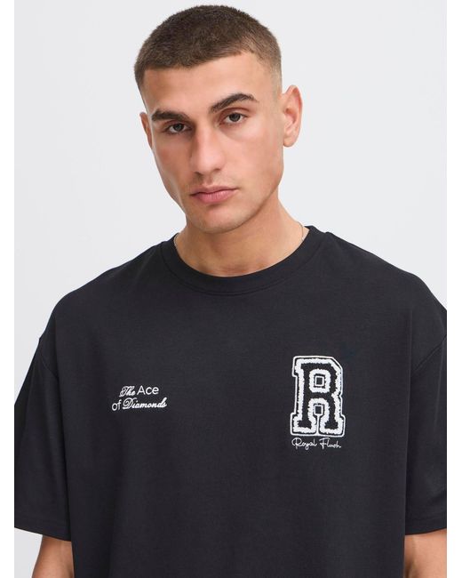 Solid Rundhalsshirt Sdrowdy in Black für Herren