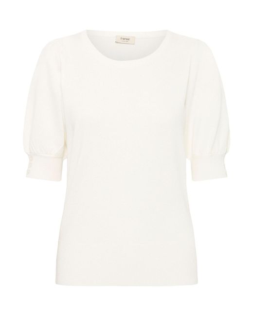 Fransa White Rundhalsshirt Frzubasic