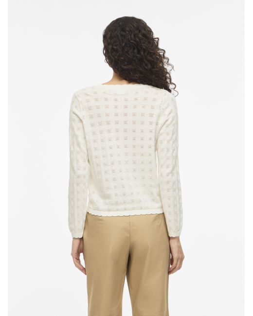 Vila White Strickpullover Viambelle