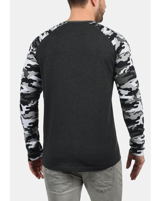 Solid Rundhalsshirt 'cajus' in Black für Herren