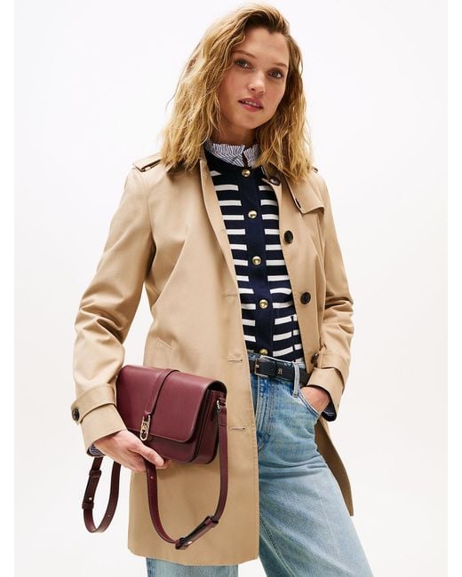 Tommy Hilfiger Purple Crossbody-Tasche Mit Klappe Und Th-Monogramm