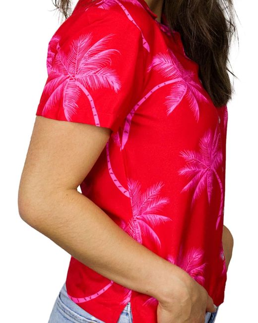 King Kameha Red Bluse Palmshadow