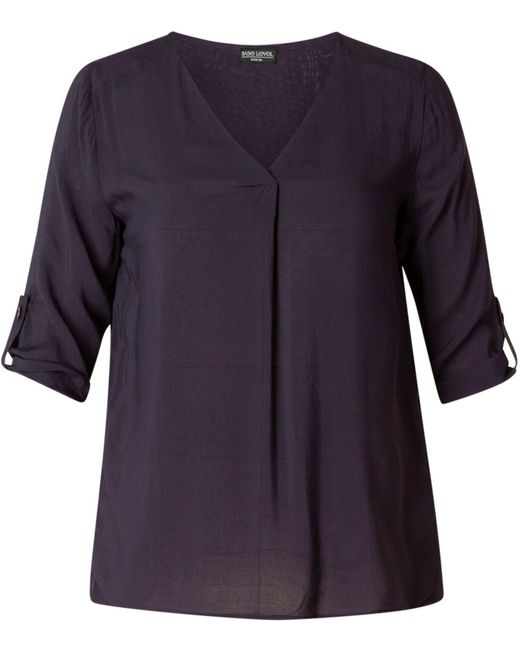 Base Level Curvy Blue Bluse