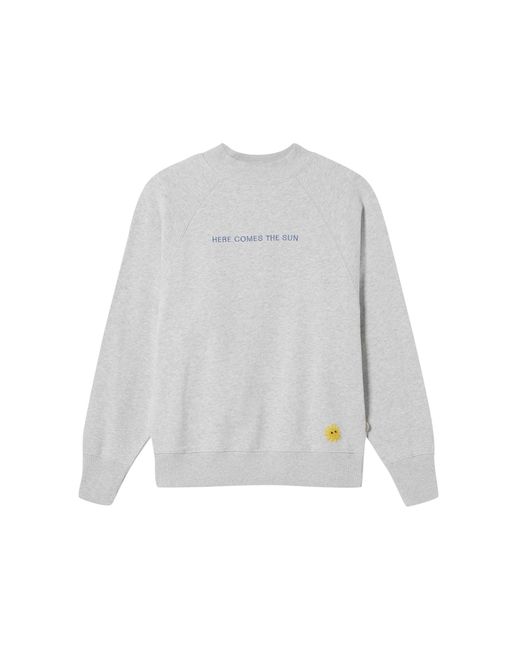 Thinking Mu White Sweatshirt 'Here Comes The Sun'