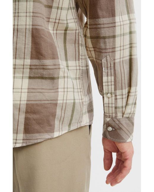 Solid Langarmhemd 'esdras' in Brown für Herren