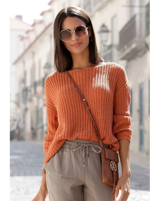 Lascana Orange Pullover