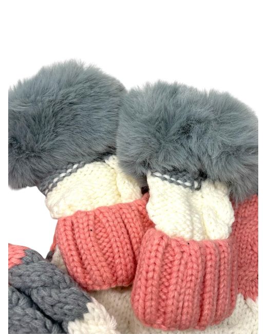 Kumixi Gray Mütze Set: Mütze & Loop Schal & Handschuhe