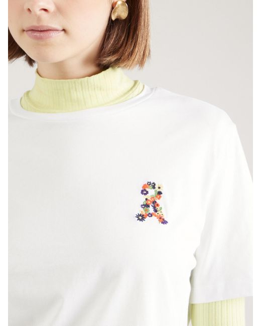 ARMEDANGELS White T-Shirt 'Lualaa Flower'