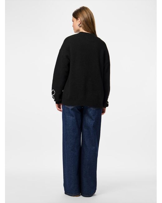Pieces Black Pullover Pcrosa