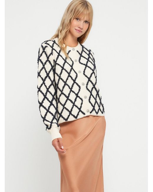 Y.A.S White Strickjacke Zigly