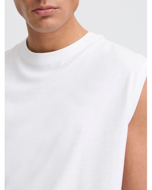 Solid Rundhalsshirt Sdbilo Mit Backprint in White für Herren