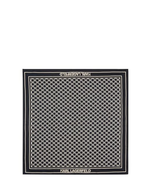 Karl Lagerfeld Black Monogram Seidenschal