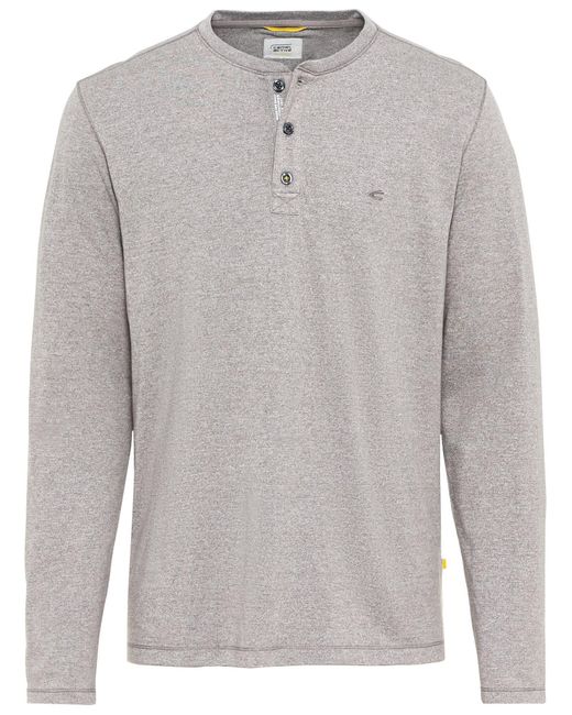 Camel Active Langarm Henleyshirt Aus Nachhaltigen Baumwollmix in Gray für Herren
