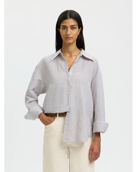 SELECTED Gray Bluse Slfcleo