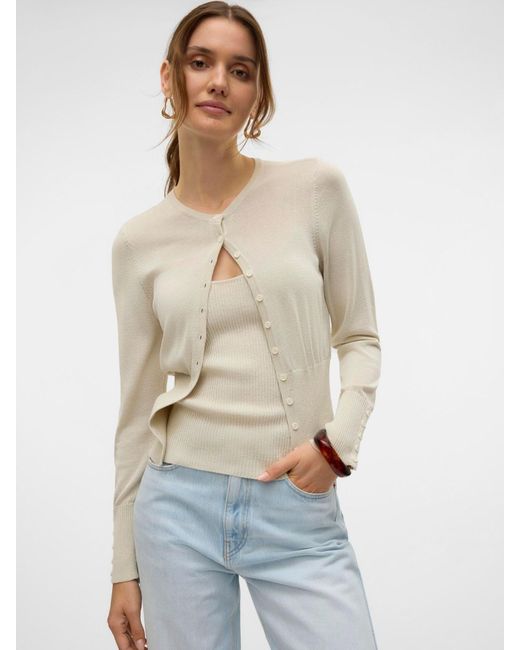 Vero Moda White Strickjacke 'Vmpelia'