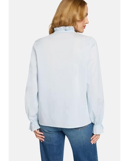 Zero Blue Bluse Mit Rüschen