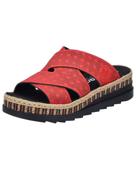 slip on rieker damen schuhe rot