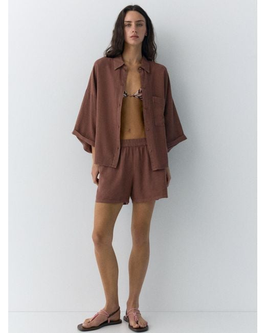 Pull&Bear Brown Bluse Pacific