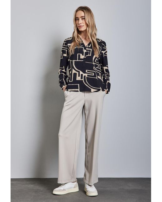Street One Blue Gemusterte Bluse