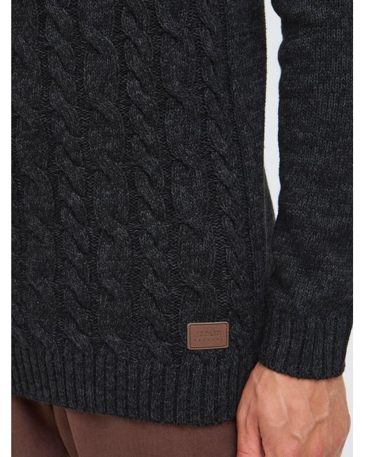 Solid Pullover Sdrichart in Black für Herren