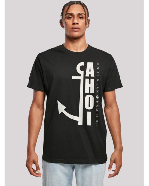 F4NT4STIC T-Shirt Ahoi Anker Crop Knut & Jan Hamburg in Black für Herren