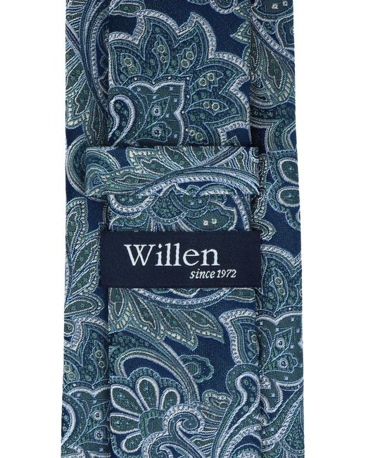 Willen Krawatte Marine Paisley in Blue für Herren