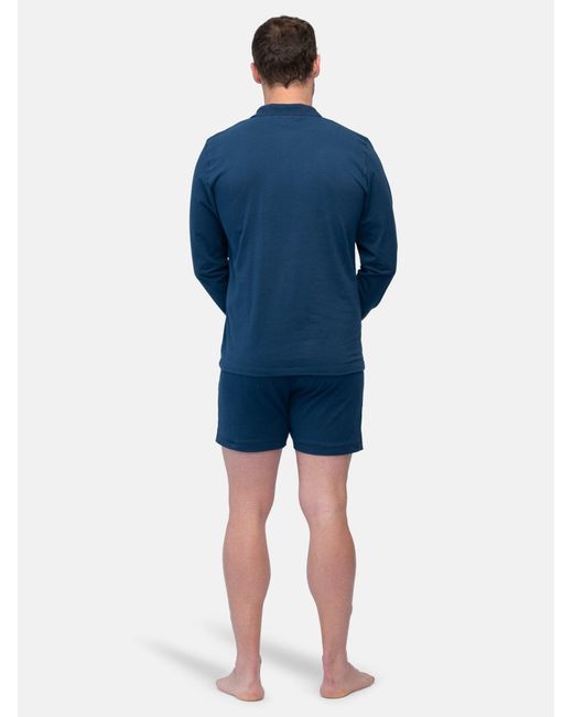 greenjama Pyjama Lang in Blue für Herren