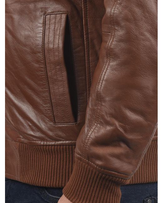 Solid Lederjacke Camash in Brown für Herren